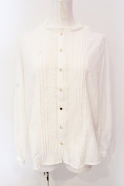 画像1: axes femme / ピンタックブラウス M シロ O-25-06-23-084-AX-BL-YM-OS