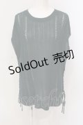 axes femme / レースアップニットベスト M グリーン O-25-06-23-085-AX-TO-YM-ZT127