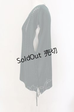 画像2: axes femme / レースアップニットベスト M グリーン O-25-06-23-085-AX-TO-YM-ZT127