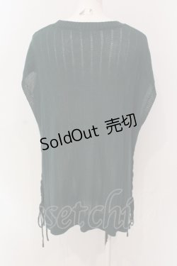 画像3: axes femme / レースアップニットベスト M グリーン O-25-06-23-085-AX-TO-YM-ZT127
