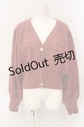 axes femme / ボリューム袖ニットカーデ M アカ O-25-06-23-086-AX-TO-YM-ZT133