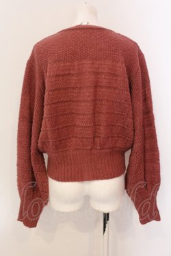 画像2: axes femme / ボリューム袖ニットカーデ M アカ O-25-06-23-086-AX-TO-YM-OS