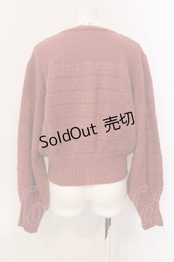 画像2: axes femme / ボリューム袖ニットカーデ M アカ O-25-06-23-086-AX-TO-YM-ZT133