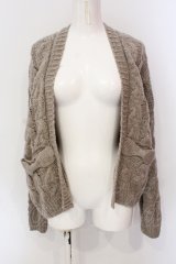 axes femme / ニットカーディガン M ダークベージュ O-25-06-23-087-AX-TO-YM-OS