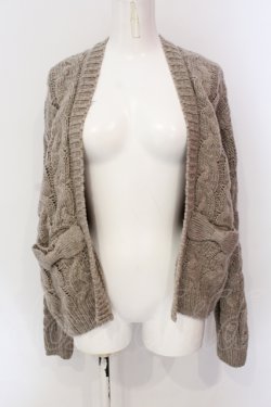 画像1: axes femme / ニットカーディガン M ダークベージュ O-25-06-23-087-AX-TO-YM-OS
