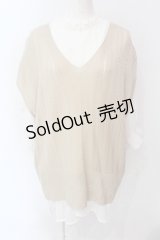 axes femme / ニットベストアンサンブル F ベージュｘシロ O-25-06-23-089-AX-TO-YM-ZT127