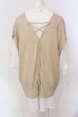 画像2: axes femme / ニットベストアンサンブル F ベージュｘシロ O-25-06-23-089-AX-TO-YM-OS