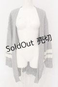 axes femme / ラインニットトッパーカーディガン M グレー O-25-06-23-090-AX-TO-YM-ZT122