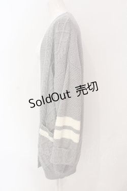 画像2: axes femme / ラインニットトッパーカーディガン M グレー O-25-06-23-090-AX-TO-YM-ZT122