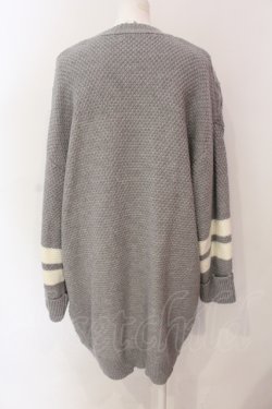 画像3: axes femme / ラインニットトッパーカーディガン M グレー O-25-06-23-090-AX-TO-YM-OS