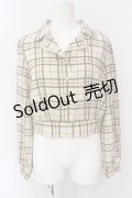 axes femme POETIQUE / チェック羽織りブラウス M アイボリー O-25-06-23-092-AX-BL-YM-OS