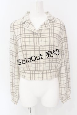 画像1: axes femme POETIQUE / チェック羽織りブラウス M アイボリー O-25-06-23-092-AX-BL-YM-OS