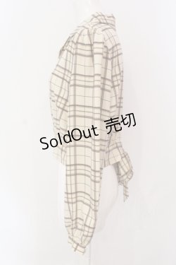 画像2: axes femme POETIQUE / チェック羽織りブラウス M アイボリー O-25-06-23-092-AX-BL-YM-OS