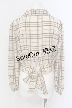 画像3: axes femme POETIQUE / チェック羽織りブラウス M アイボリー O-25-06-23-092-AX-BL-YM-OS