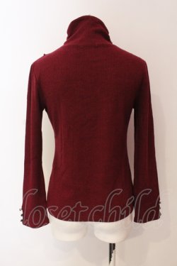 画像2: axes femme / ネックレス付きテレコトップス M ワイン O-25-06-23-093-AX-TO-YM-OS