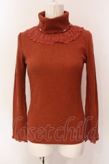 axes femme / パール配色テレコニットソー M レンガ O-25-06-23-094-AX-TO-YM-ZT122
