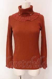 axes femme / パール配色テレコニットソー M レンガ O-25-06-23-094-AX-TO-YM-ZT122