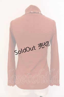 画像2: axes femme / パール配色テレコニットソー M レンガ O-25-06-23-094-AX-TO-YM-ZT122