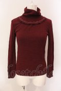 axes femme / ネックレス風ハイネックテレコカットソー M エンジ O-25-06-23-095-AX-TO-YM-OS