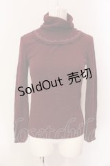 axes femme / ネックレス風ハイネックテレコカットソー M エンジ O-25-06-23-095-AX-TO-YM-ZT122