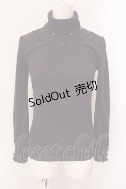 画像1: axes femme / はしごレースリブタートルニットソー M パープル O-25-06-23-096-AX-TO-YM-ZT122