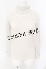 axes femme / はしごレースリブタートルニットソー M ベージュ O-25-06-23-097-AX-TO-YM-ZT122
