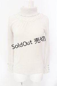 axes femme / はしごレースリブタートルニットソー M ベージュ O-25-06-23-097-AX-TO-YM-ZT122
