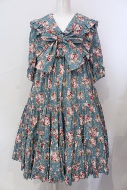 画像1: Physical Drop / セーラーティアードワンピース（半袖）  グリーン O-25-06-23-006-LO-OP-OW-OS