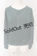 axes femme / 袖レース切り替えチャーム付きニットソー M グリーン O-25-06-23-098-AX-TO-YM-ZT122