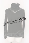 axes femme / ネックレス付きテレコトップス M ブラック O-25-06-23-099-AX-TO-YM-ZT122