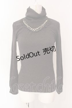 画像1: axes femme / ネックレス付きテレコトップス M ブラウン O-25-06-23-100-AX-TO-YM-ZT043