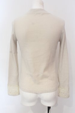 画像2: axes femme / モチーフレースリブプルオーバー M シロ O-25-06-23-103-AX-TO-YM-OS