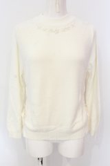 axes femme / サイドレースアップハイネックトップス M シロ O-25-06-23-105-AX-TO-YM-OS