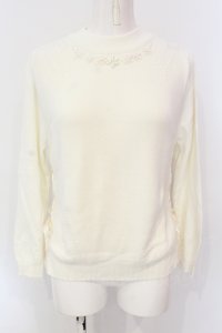 axes femme / サイドレースアップハイネックトップス M シロ O-25-06-23-105-AX-TO-YM-ZT026