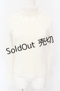 axes femme / パール付きハイネックニット M アイボリー O-25-06-23-106-AX-TO-YM-OS