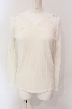 画像1: axes femme / 薔薇レースインナープルオーバー M シロ O-25-06-23-108-AX-TO-YM-OS