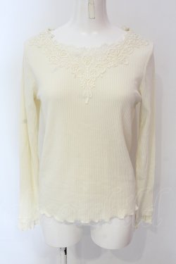 画像1: axes femme / 花レースVネックインナー M 生成り O-25-06-23-109-AX-TO-YM-OS