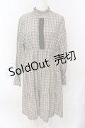 axes femme / ハイカラーチェックワンピース M ライトブラウン O-25-06-23-111-AX-OP-YM-OS