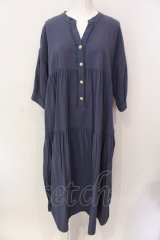 axes femme / サイドスリットティアードワンピース M アオ O-25-06-23-114-AX-OP-YM-OS