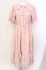 m petit by misako / ギンガムチェックワンピース  ピンク O-25-06-23-118-LO-OP-IG-OS