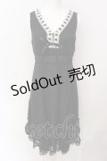 axes femme / ブーケ装飾ワンピース M クロ O-25-06-23-121-AX-OP-YM-OS
