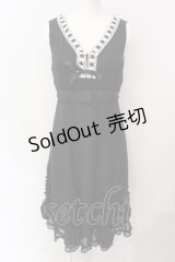 axes femme / ブーケ装飾ワンピース M クロ O-25-06-23-121-AX-OP-YM-OS