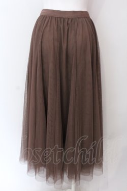 画像2: axes femme / ロングチュールスカート M ブラウン O-25-06-23-124-AX-SK-YM-OS