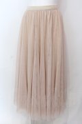 axes femme / ロングチュールスカート M ピンクベージュ O-25-06-23-125-AX-SK-YM-OS