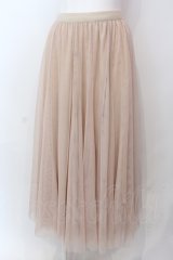 axes femme / ロングチュールスカート M ピンクベージュ O-25-06-23-125-AX-SK-YM-OS