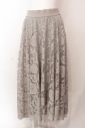 axes femme / 総レースロングスカート F グレー O-25-06-23-126-AX-SK-YM-OS