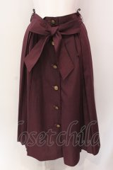 axes femme / チノ素材ミディスカート M ボルドー O-25-06-23-127-AX-SK-YM-OS