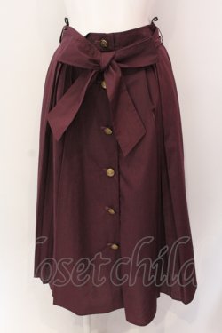 画像1: axes femme / チノ素材ミディスカート M ボルドー O-25-06-23-127-AX-SK-YM-OS