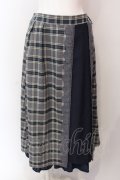 axes femme / バイカラーチェックロングスカート F コンｘグレー O-25-06-23-128-AX-SK-YM-OS