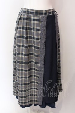 画像1: axes femme / バイカラーチェックロングスカート F コンｘグレー O-25-06-23-128-AX-SK-YM-OS